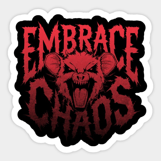 Possum Embrace Chaos, 90s Inspired Sticker by Hamza Froug